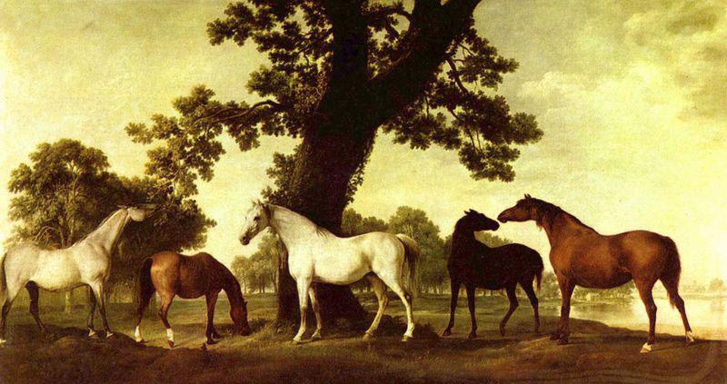 George Stubbs Pferde in einer Landschaft oil painting picture